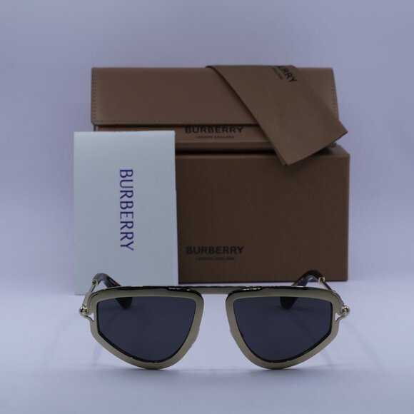 Burberry Gold Frame Sunglasses with Black Lenses - Picture 2 of 9